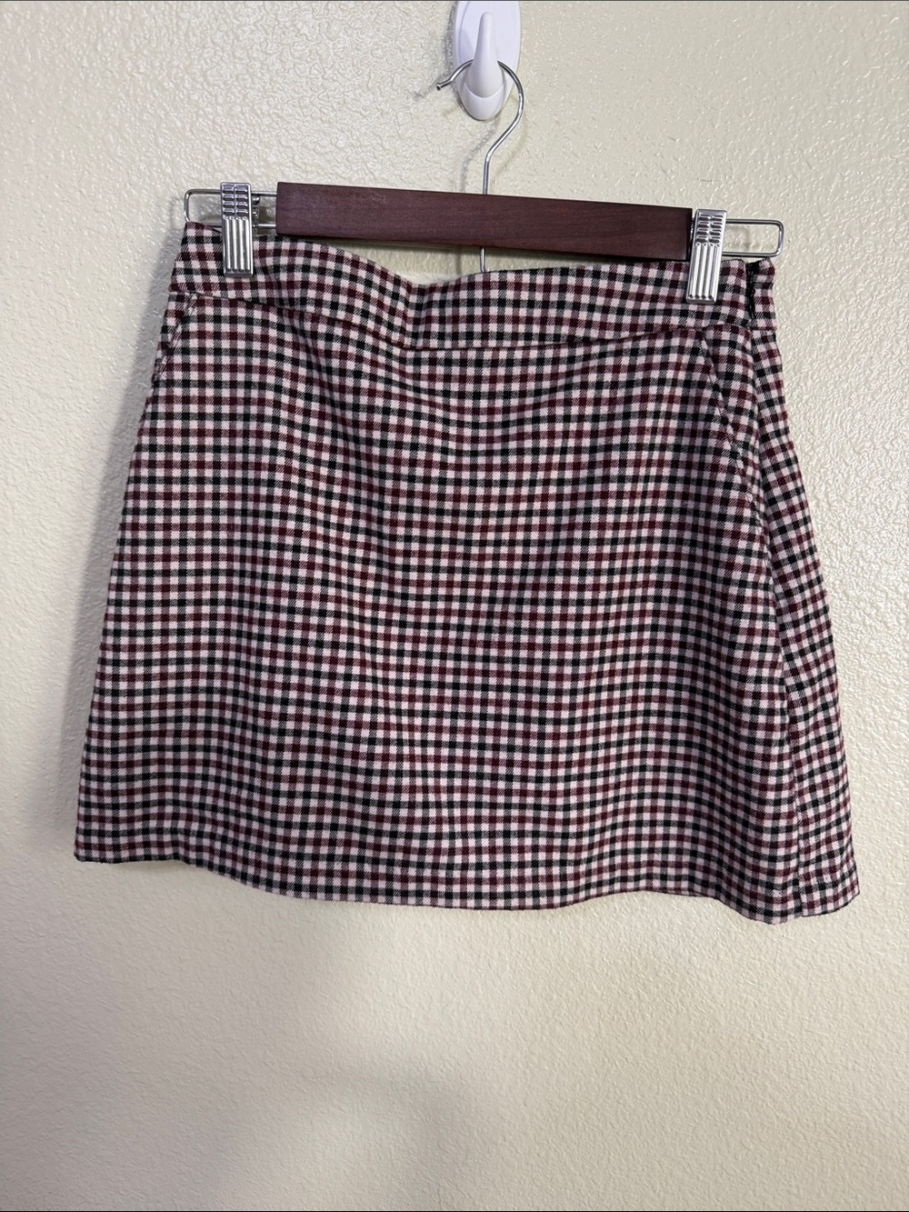 Abercrombie & Fitch Black and Red Gingham Mini Skirt